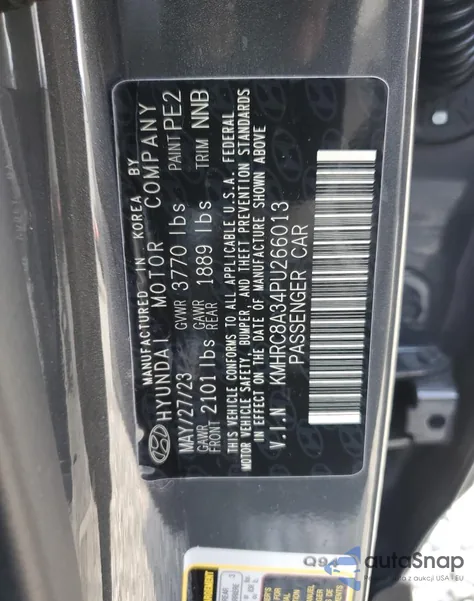 2023 Hyundai Venue Sel из США, поврежденный, VIN KMHRC8A34PU266013